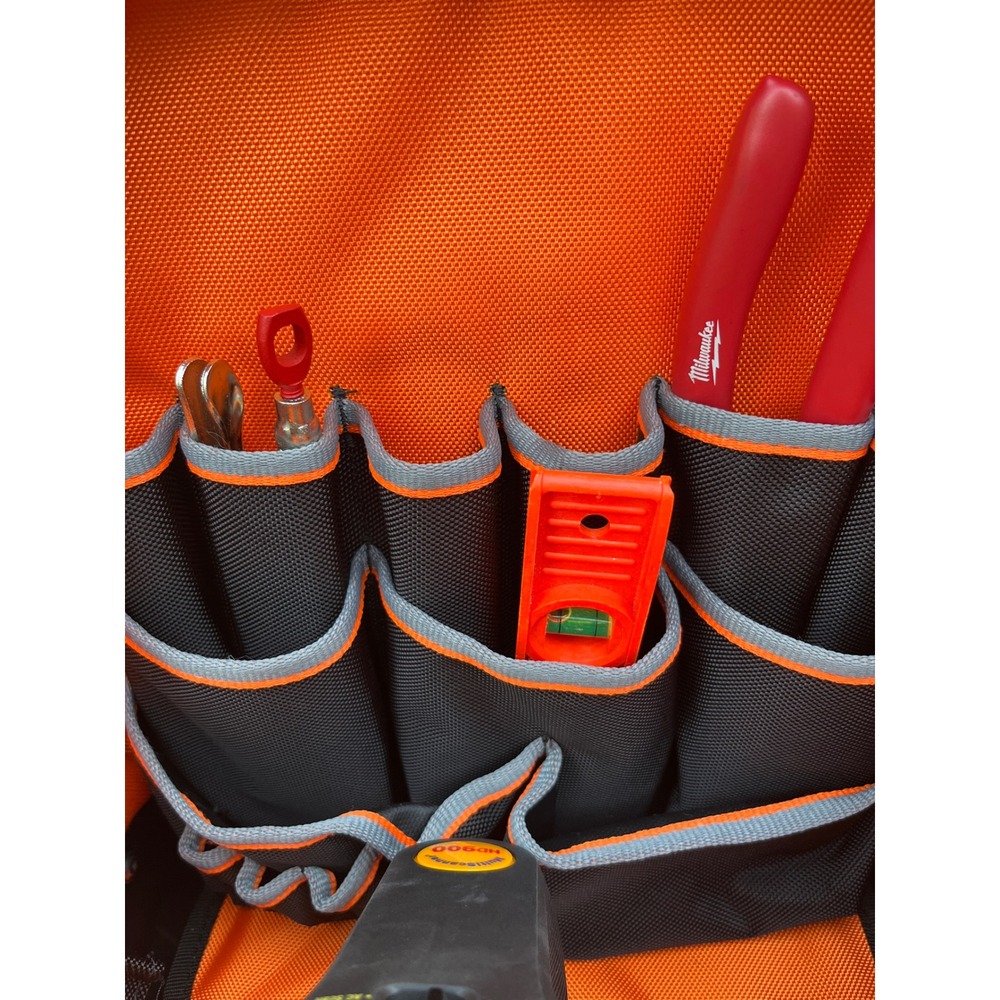 Klein Tools Tradesman Pro Tool Station Backpack Black Orange 1680d Ballistic Bag - Picture 6 of 7